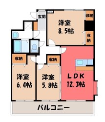 宇都宮駅 徒歩13分 6階の物件間取画像